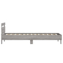 vidaXL szürke sonoma színű ágykeret fejtámlával és LED-ekkel 90x190 cm
