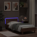 vidaXL barna tölgy színű ágykeret fejtámlával és LED-ekkel 90 x 190 cm