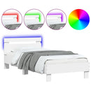 vidaXL fehér ágykeret fejtámlával és LED-világítással 75 x 190 cm