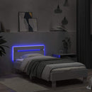 vidaXL fehér ágykeret fejtámlával és LED-világítással 75 x 190 cm