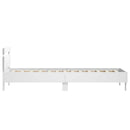 vidaXL fehér ágykeret fejtámlával és LED-világítással 75 x 190 cm