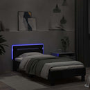 vidaXL fekete ágykeret fejtámlával és LED-világítással 75 x 190 cm