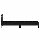 vidaXL fekete ágykeret fejtámlával és LED-világítással 75 x 190 cm