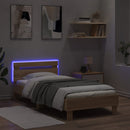 vidaXL sonoma tölgy színű ágykeret fejtámlával és LED-ekkel 75x190 cm