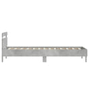 vidaXL betonszürke ágykeret fejtámlával és LED-világítással 75x190 cm