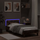 vidaXL füstös tölgy színű ágykeret fejtámlával és LED-ekkel 75x190 cm