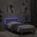 vidaXL szürke sonoma színű ágykeret fejtámlával és LED-ekkel 75x190 cm