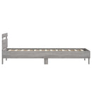 vidaXL szürke sonoma színű ágykeret fejtámlával és LED-ekkel 75x190 cm
