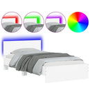 vidaXL fehér ágykeret fejtámlával és LED-világítással 100 x 200 cm
