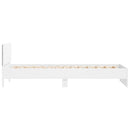 vidaXL fehér ágykeret fejtámlával és LED-világítással 100 x 200 cm
