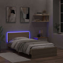 vidaXL sonoma tölgy színű ágykeret fejtámlával és LED-ekkel 100x200 cm