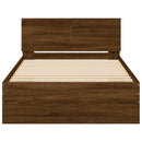 vidaXL barna tölgy színű ágykeret fejtámlával és LED-ekkel 100x200 cm