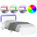 vidaXL fehér ágykeret fejtámlával és LED-világítással 90 x 200 cm