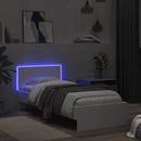 vidaXL fehér ágykeret fejtámlával és LED-világítással 90 x 200 cm
