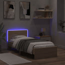 vidaXL sonoma tölgy színű ágykeret fejtámlával és LED-ekkel 90x200 cm