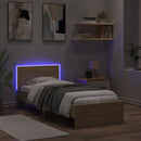vidaXL sonoma tölgy színű ágykeret fejtámlával és LED-ekkel 90x190 cm