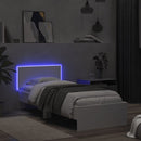 vidaXL fehér ágykeret fejtámlával és LED-világítással 75 x 190 cm
