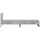 vidaXL betonszürke ágykeret fejtámlával és LED-világítással 75x190 cm