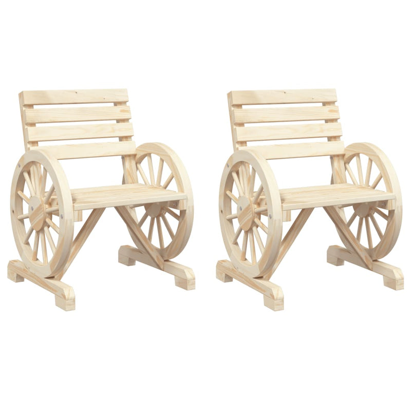 vidaXL 2 db tömör fenyőfa kerti szék 58 x 58 x 78,5 cm