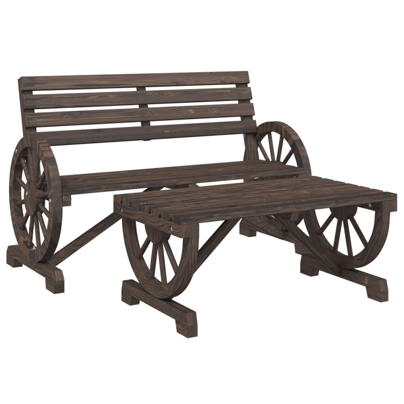 vidaXL 2 részes tömör fenyőfa kerti pihenőgarnitúra