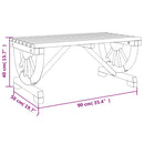 vidaXL tömör fenyőfa kerti dohányzóasztal 90 x 50 x 40 cm