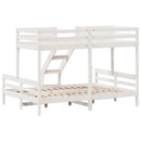 vidaXL fehér tömör fenyőfa emeletes ágy 80 x 200/140 x 200 cm