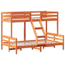 vidaXL viaszbarna tömör fenyőfa emeletes ágy 90 x 200/120 x 200 cm