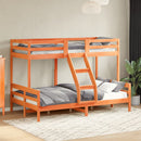 vidaXL viaszbarna tömör fenyőfa emeletes ágy 90 x 200/120 x 200 cm