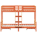 vidaXL viaszbarna tömör fenyőfa emeletes ágy 90 x 200/120 x 200 cm