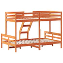 vidaXL viaszbarna tömör fenyőfa emeletes ágy 90 x 200/120 x 200 cm