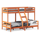 vidaXL viaszbarna tömör fenyőfa emeletes ágy 90 x 200/120 x 200 cm