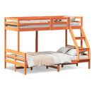 vidaXL viaszbarna tömör fenyőfa emeletes ágy 80 x 200/120 x 200 cm