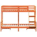 vidaXL viaszbarna tömör fenyőfa emeletes ágy 80 x 200/120 x 200 cm