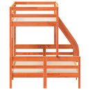 vidaXL viaszbarna tömör fenyőfa emeletes ágy 80 x 200/120 x 200 cm