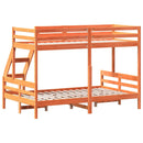 vidaXL viaszbarna tömör fenyőfa emeletes ágy 80 x 200/120 x 200 cm