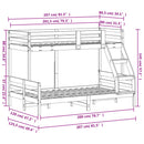 vidaXL viaszbarna tömör fenyőfa emeletes ágy 80 x 200/120 x 200 cm