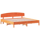 vidaXL viaszbarna tömör fenyőfa ágy matrac nélkül 200 x 200 cm