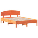 vidaXL viaszbarna tömör fenyőfa ágy matrac nélkül 150 x 200 cm