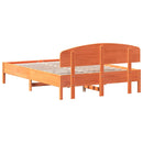 vidaXL viaszbarna tömör fenyőfa ágy matrac nélkül 120 x 200 cm