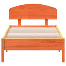 vidaXL viaszbarna tömör fenyőfa ágy matrac nélkül 100 x 200 cm