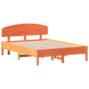 vidaXL viaszbarna tömör fenyőfa ágy matrac nélkül 140 x 190 cm