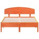 vidaXL viaszbarna tömör fenyőfa ágy matrac nélkül 135 x 190 cm