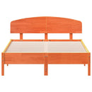 vidaXL viaszbarna tömör fenyőfa ágy matrac nélkül 120 x 190 cm
