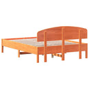 vidaXL viaszbarna tömör fenyőfa ágy matrac nélkül 120 x 190 cm