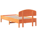 vidaXL viaszbarna tömör fenyőfa ágy matrac nélkül 75 x 190 cm
