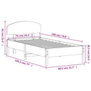 vidaXL viaszbarna tömör fenyőfa ágy matrac nélkül 75 x 190 cm