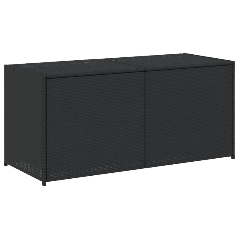 vidaXL fekete polyrattan kerti tárolóláda 283 L