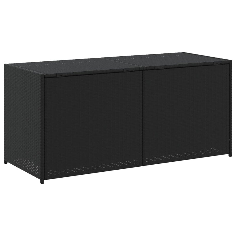 vidaXL fekete polyrattan kerti tárolóláda 283 L