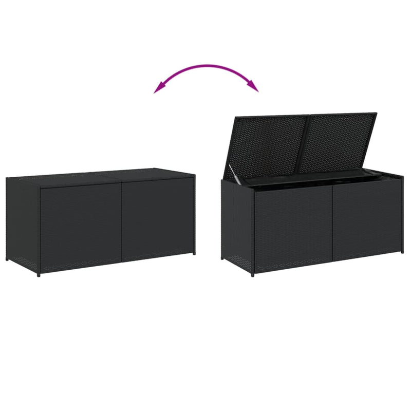 vidaXL fekete polyrattan kerti tárolóláda 283 L
