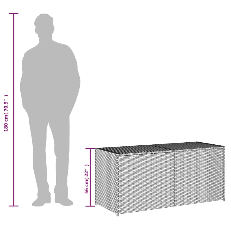 vidaXL fekete polyrattan kerti tárolóláda 283 L